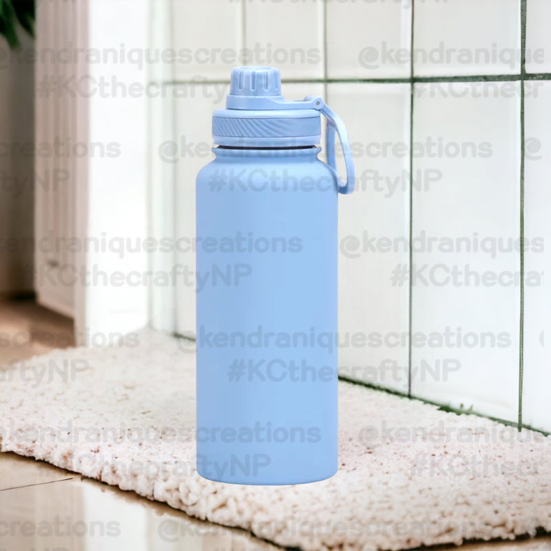 Solid Pale Light Blue Color Water Bottle