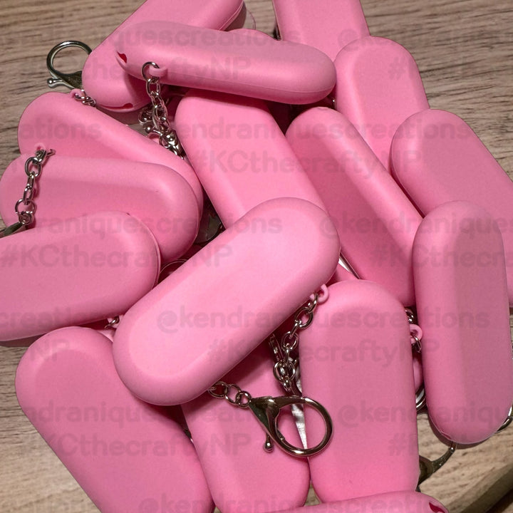 Silicone straw keychain set