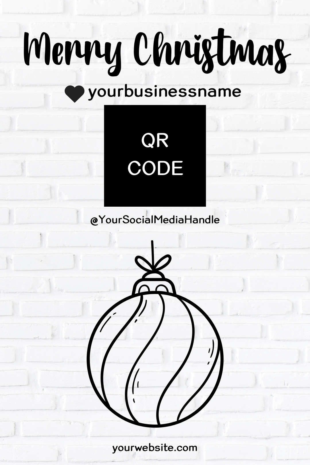 SBB: Label-Merry Christmas/Happy Holidays (heart your business)