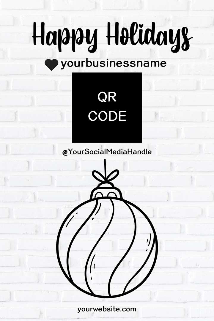 SBB: Label-Merry Christmas/Happy Holidays (heart your business)